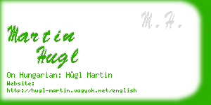 martin hugl business card